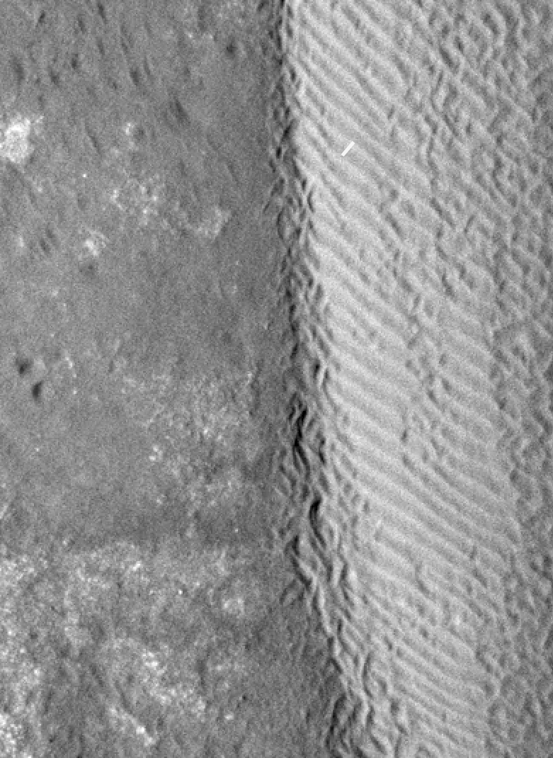 shifting sand in Herschel Crater. Image: NASA
