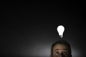 A picture of a man and a lightbulb by Michagan State University