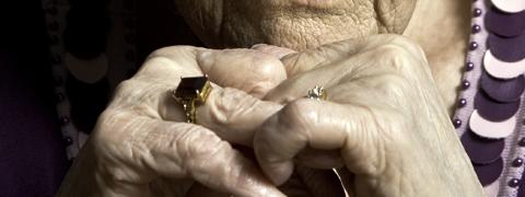 A picture of an old woman's hands by Carl Byron Batson