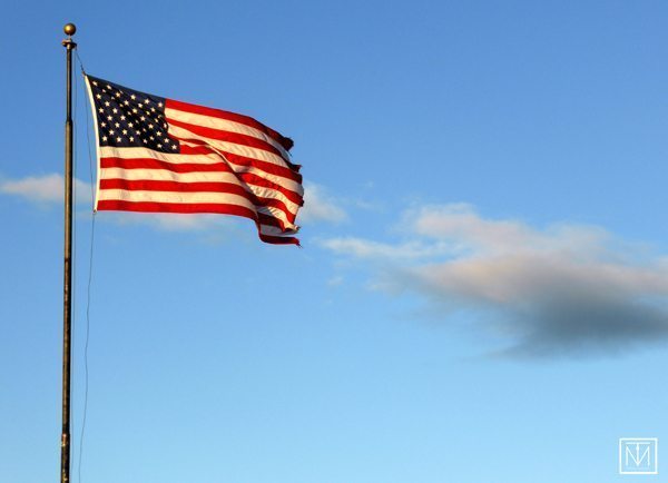 Tattered US Flag by Carl Byron Batson