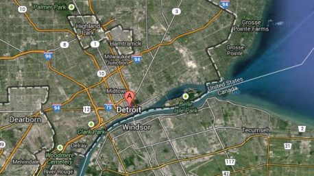 A screengrab of Detroit from Google Maps