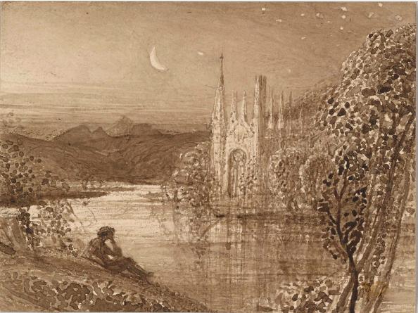 Samuel Palmer (1805-1881) The Haunted Stream, c. 1826 Brush and brown ink and brown ink wash on paper 92 x 123 mm The Morgan Library & Museum