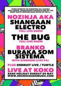A poster for Shangaan Electro and The Bug at Koko