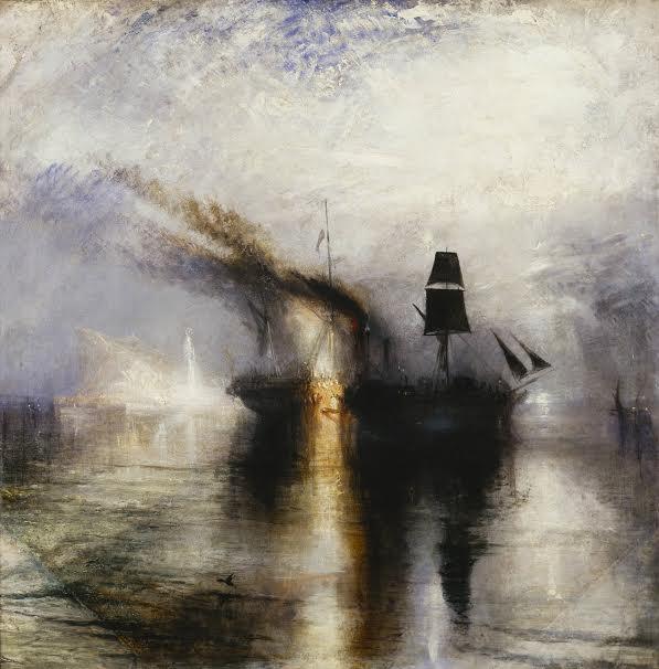 JMW Turner  Peace - Burial at Sea exhibited 1842  Oil paint on canvas support: 870 x 867 mm Tate. Accepted by the nation as part of the Turner Bequest 1856