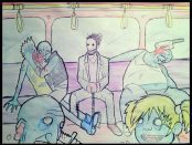 A picture of zombies on the tube by Dan Booth