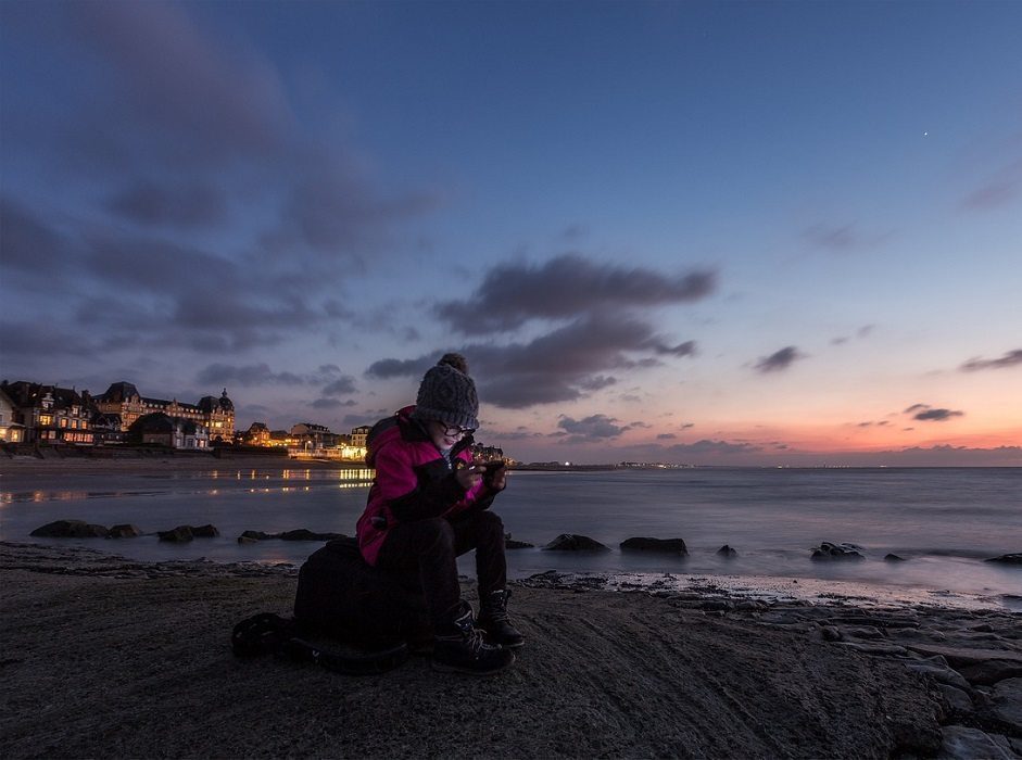 smartphone on beach