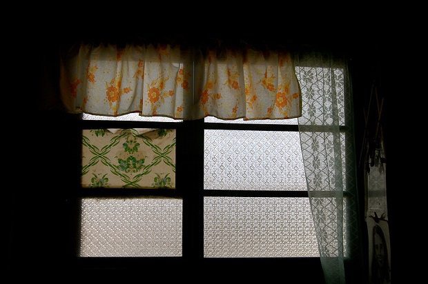 Window, curtains, turnable window