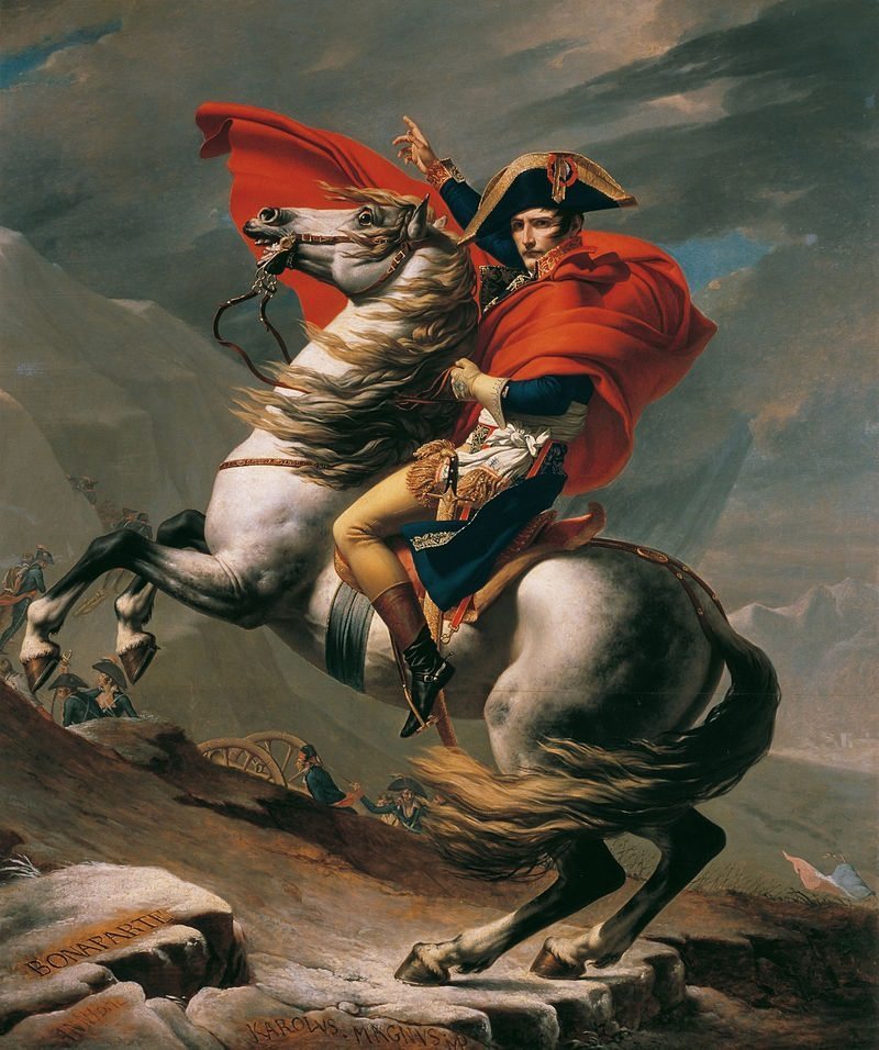 Napoleon Crossing the Alps, Jacques-Louis David 1801 Oil on canvas