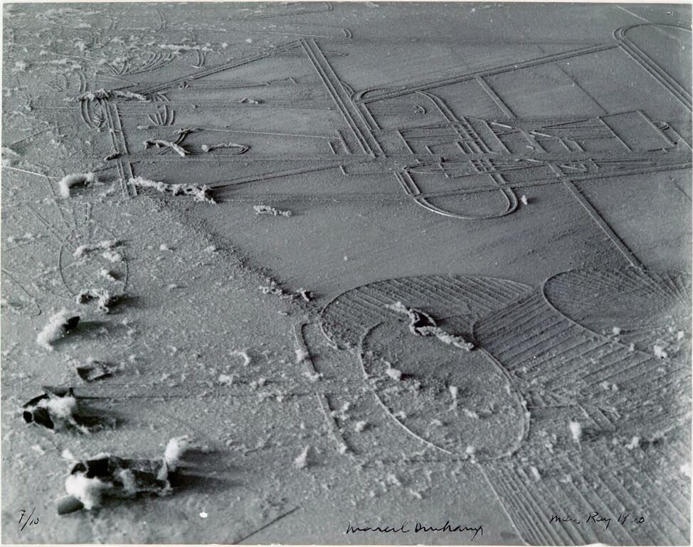Man Ray, Marcel Duchamp at Handful of Dust