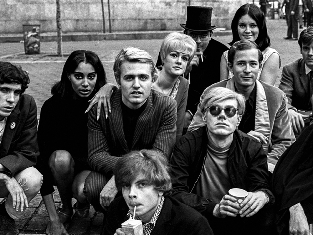 ‘Andy Warhol with Group at Bus Stop’, New York, 1966 cropped