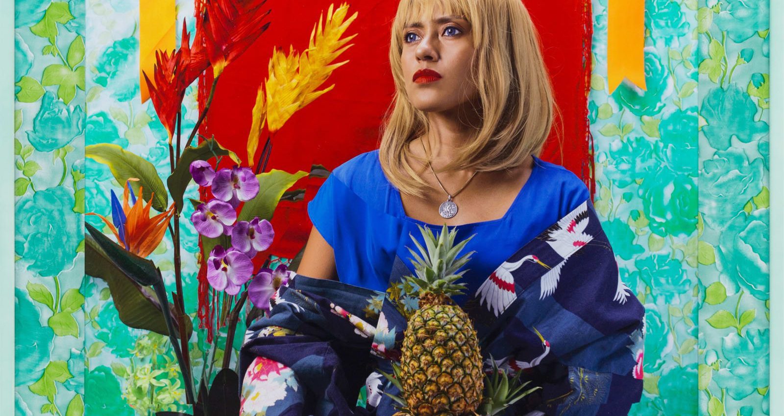 wawi navarroza, remember who you are strange fruit _ the other asian self portrait with pineapple 2019-photography 114-x-86-cm