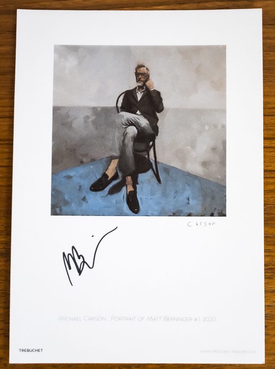 Trebuchet limited edition print, Matt Berninger (The National) Serpentine Prison