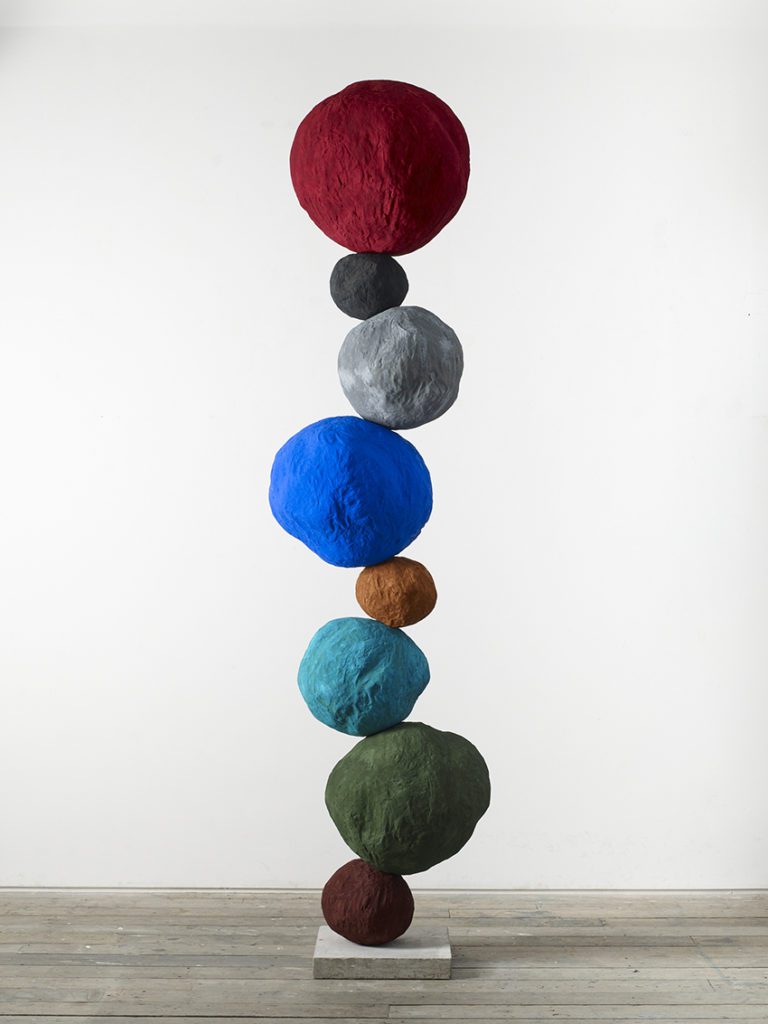 stacked colourful sculpture