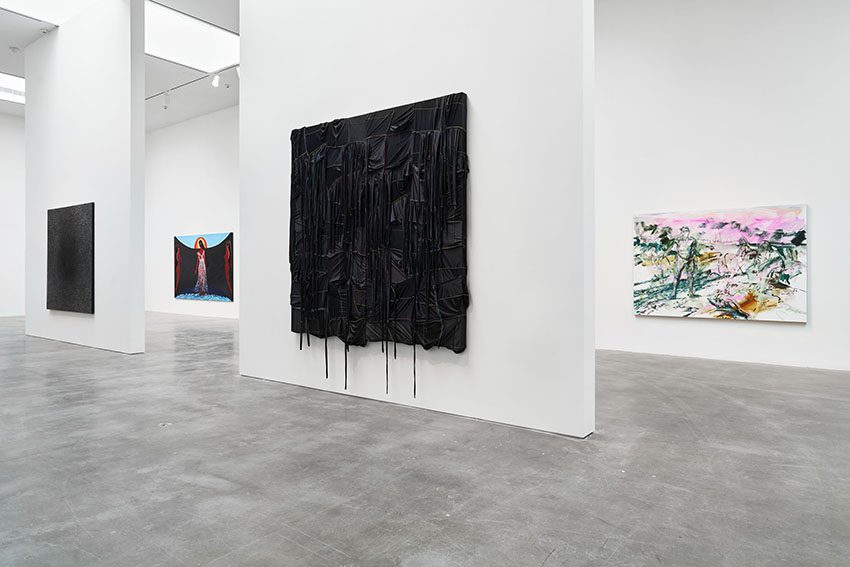 installation view of mixed media exhibition