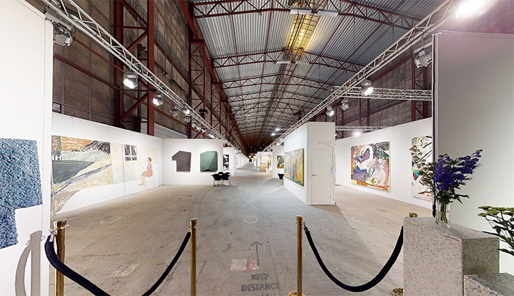 art fair in a warehouse building