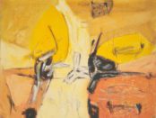 Aubrey Williams, Guyana Sun, 1967. Powder paint and gouache on paper, 59 x 76.5 cm. ©Aubrey Williams Estate.