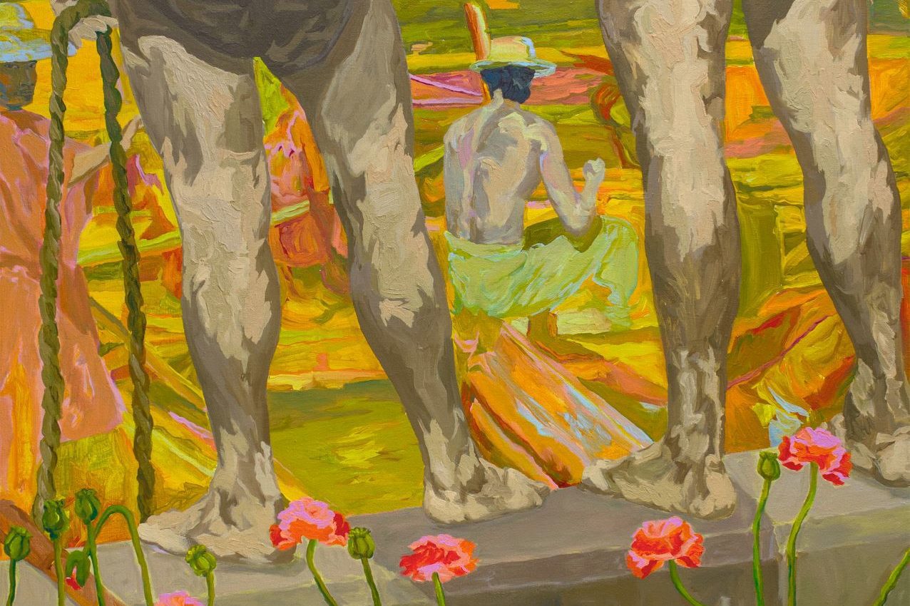 Livien Yin, Poppies, 2022, Acrylic on linen, 137.2 x 106.7 cm; (54 x 42 in.)