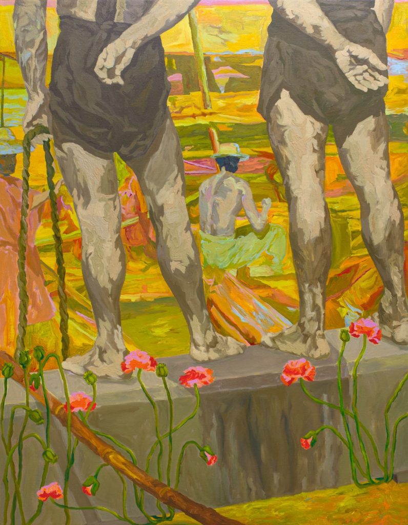 Livien Yin, Poppies, 2022, Acrylic on linen, 137.2 x 106.7 cm; (54 x 42 in.)