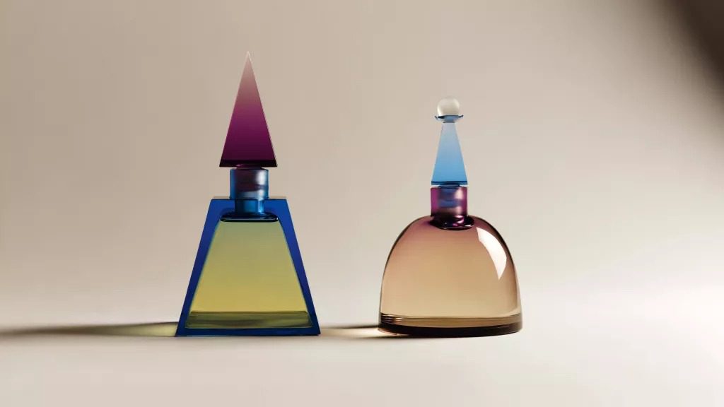 The Range Rider and Purple Sage perfumes by James Turrell and Lalique (Image credit: Photography by Maxime Tetard. Courtesy of Lalique)