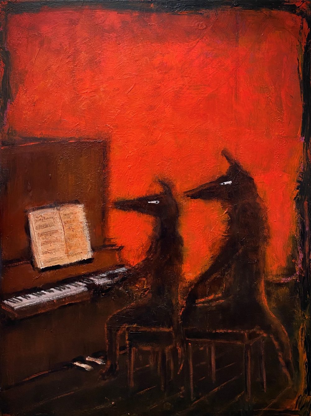 Piano LessonAcrylic on 101cm x 76cm canvas. 2023