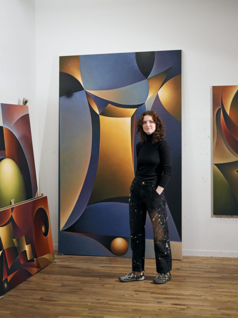 Angela Heisch in the studio (2023) Photo: Matthew Herrmann.
