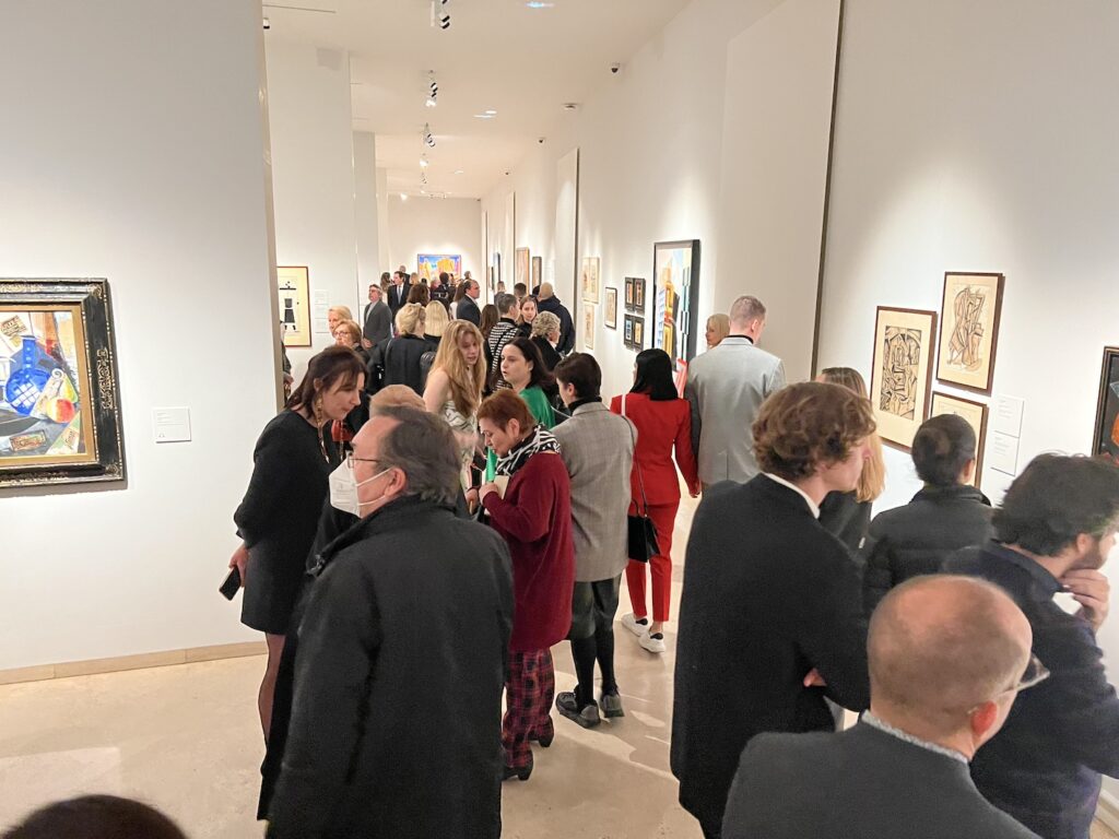 An image of the Madrid opening event for artwork from Ukraine featured in the exhibition In the Eye of the Storm, Vienna
