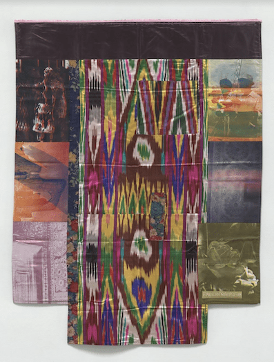 Image of artwork by Robert Rauschenberg, entitled 'Samarkand Stitches' at London Gallery Weekend