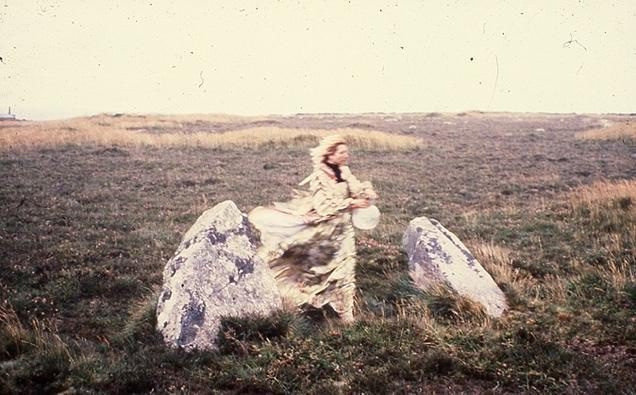 An early Jill Smith performance showing the artist outdoors.