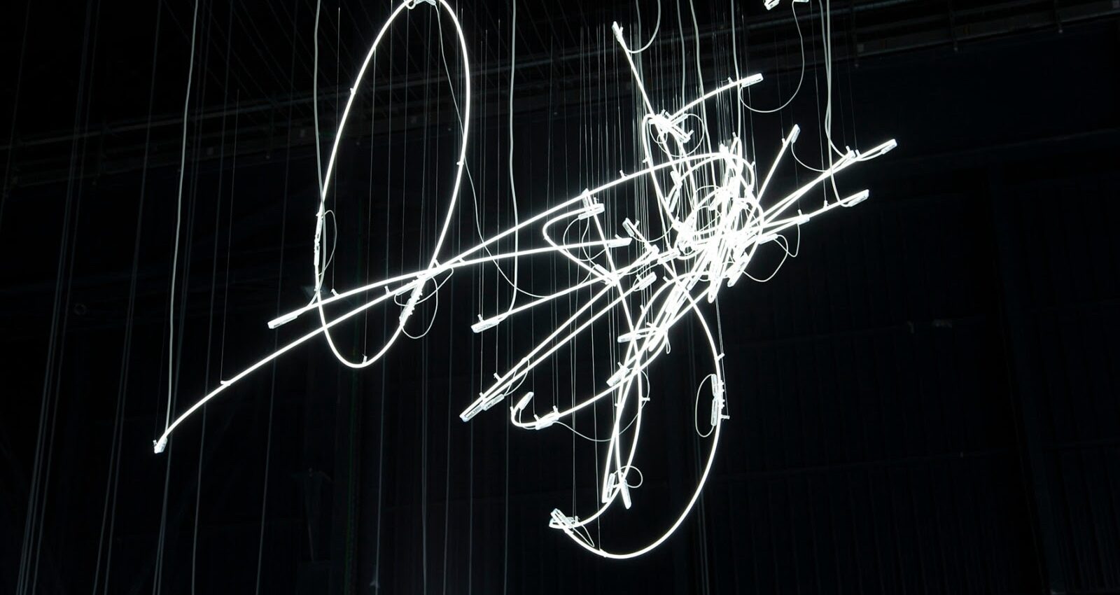 Image shows neon light sculpture by Cerith Wyn Evans