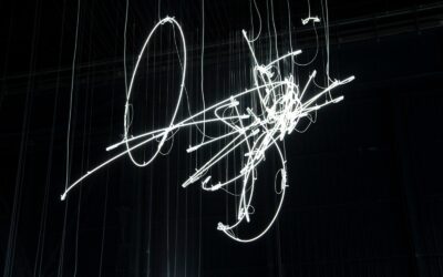 Image shows neon light sculpture by Cerith Wyn Evans