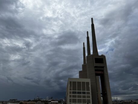 Image shows Manifesta Barcelona Three Chimneys site