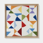 Image shows geometric artwork by Eduardo Terrazas 1.1.676 2024 Wool yarn on wooden board covered with Campeche wax Framed: 35 ⅜ x 35 ⅜ x 1 ⅜ in. (90 x 90 x 3.5 cm)