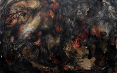 Image shows painting by Chantal Meza, Visceral Ecologies XI