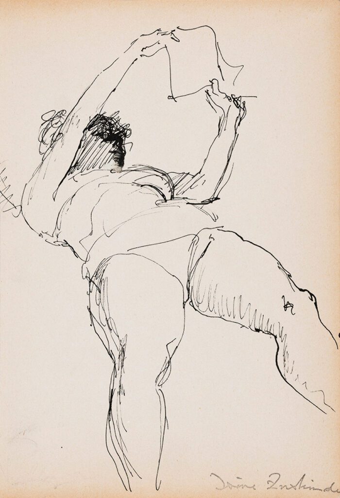 Irène Zurkinden, Untitled (Vally), undated. Black ink on paper, 25.5 × 17 cm. Private collection, Basel. Photo: Studio David Berweger