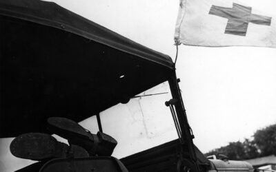 This picture was taken on Lee Miller's her first assignment in Europe covering the war. The piece which was written and photographically illustrated by Lee was published in British Vogue, titled ‘Unarmed Warriors’ and in American Vogue as ‘USA Tent Hospital in France’. Her opening lines are striking and show how close she still felt to the country she had lived in over 10 years before; ‘As we flew into sight of France I swallowed hard on what were trying to be trying to be tears and remembered a motive actress kissing a handful of earth. My self-conscious analysis was forgotten in greedily studying the soft, grey skied panorama of nearly a thousand square miles of France... of freed France’ - British Vogue, September 1944.