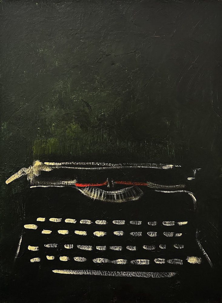 A painting by James Johnston, Drugs and hairdressing, 2025