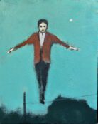 A painting by James Johnston, Tightrope, 2025