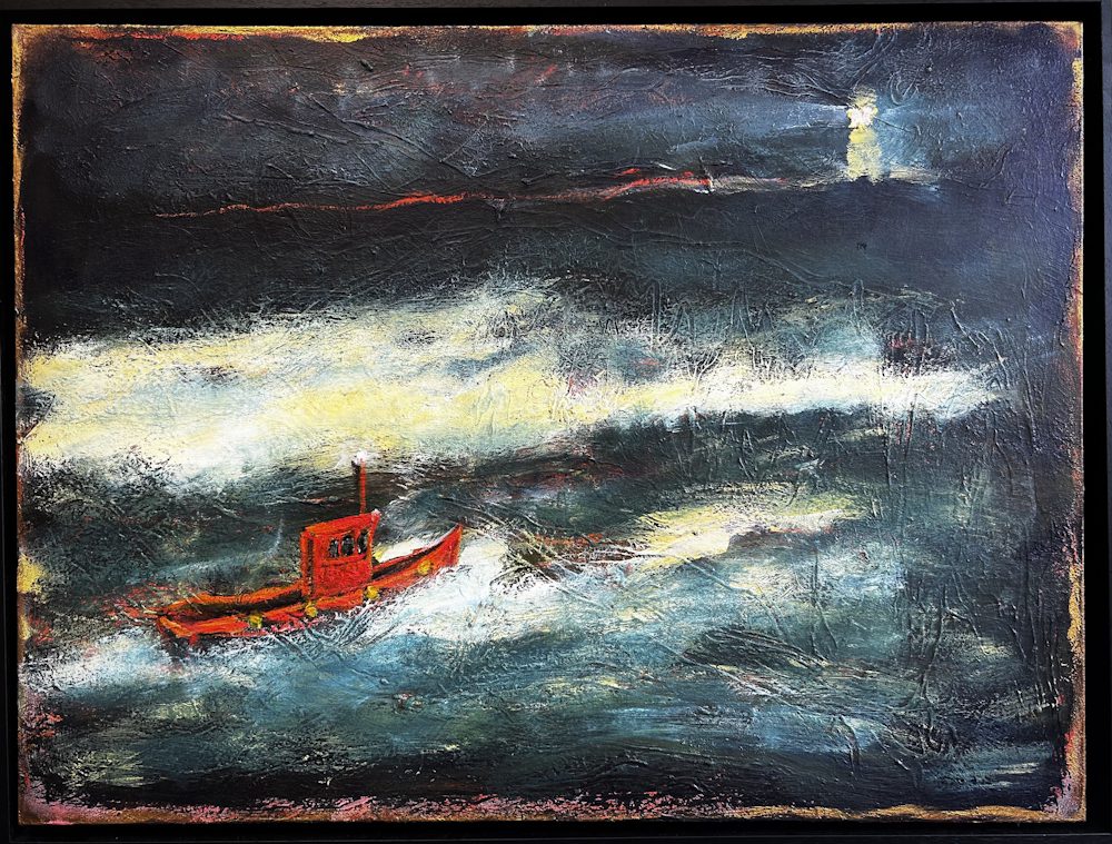 A painting by James Johnston, Boat, 2025