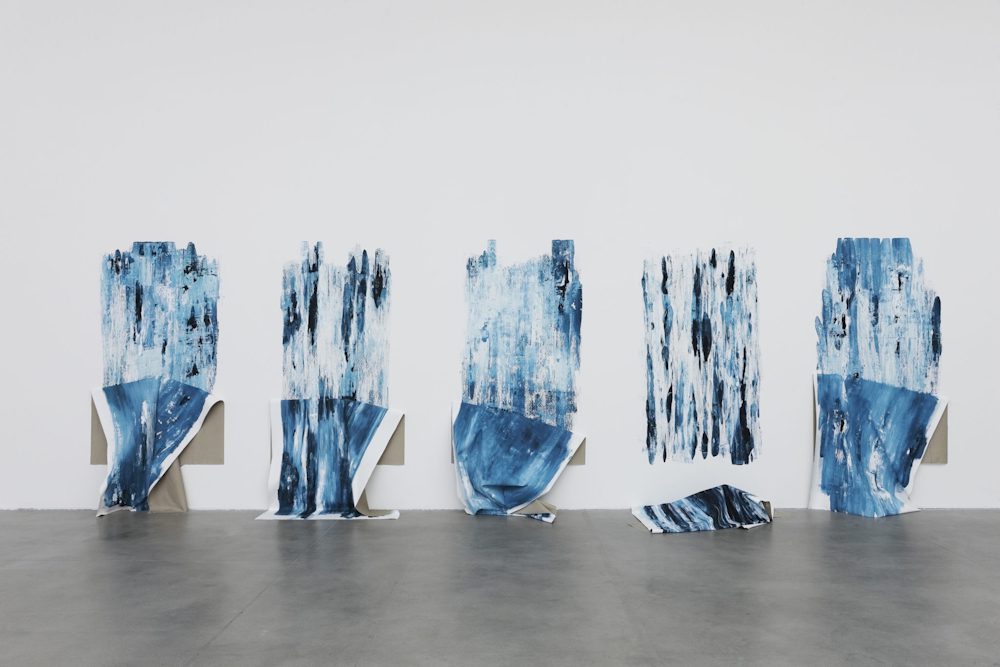 Sara Enrico, Twins, 2014 Oil on canvas and on wall 250 x 120 x 30 cm each Installation view of Greater Torino, Fondazione Sandretto Re Rebaudengo, Torino, 2014 Photo: Cristina Leoncini