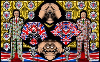 Gilbert & George METALEPSY, 2008 150 x 237 13/16 in. (381 x 604 cm) © Gilbert & George. Courtesy White Cube