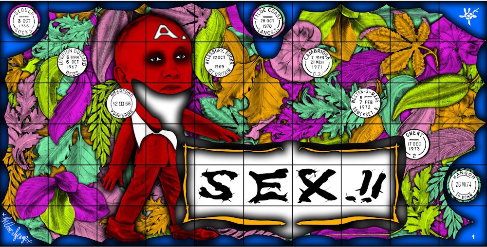 Gilbert & George SEX MONEY RACE RELIGION, 2016 Dimensions variable © Gilbert & George. Courtesy of Gilbert & George, Fondation Louis Vuitton, Paris and White Cube