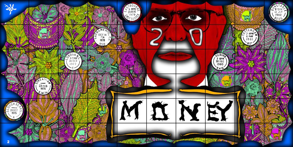 Gilbert & George SEX MONEY RACE RELIGION, 2016 Dimensions variable © Gilbert & George. Courtesy of Gilbert & George, Fondation Louis Vuitton, Paris and White Cube