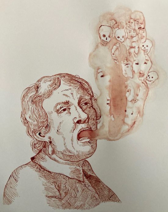 Mathew Weir, Extraction, 2025, Blood And Semen On Paper
