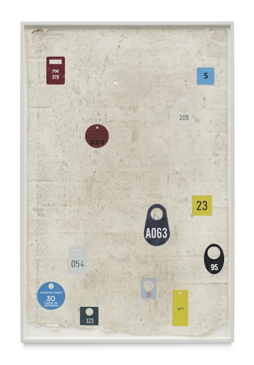 Paul Sietsema, Collection 5, 2016. Dust and enamel on paper in artist's frame. Photo: Lee Thompson