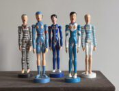 Chen Fei, We are Wooden Dolls series, Mixed Media. Each 30.4 x Ø 8 cm base 2007-09. Courtesy of the artist and Schoeni Projects (detail)