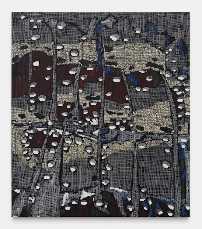 Laís Amaral, Untitled XI ‘Cimento e água, Gamboa’ series, 2023, acrylic and oil pastel on linen, 180 x 160 cm, Courtesy of the artist and Mendes Wood DM, São Paulo, Brussels, Paris, New York / Photo credit: Hugard & Vanoverschelde