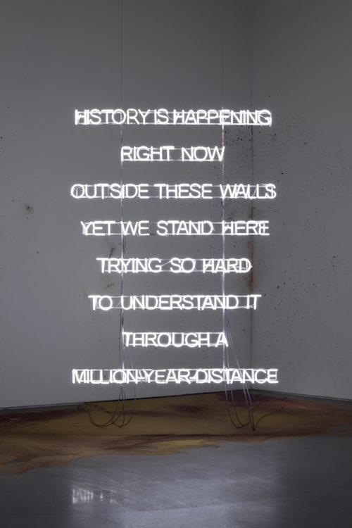 Monia Ben Hamouda, Monument to Vulnerability IV (Stoning of the Devil), 2024. Installation View from "Exposure - Art, culture, fashion in and out of the showcase" (MUDEC, Museo delle Culture, Milan, 2024). Courtesy the artist and ChertLüdde, Berlin