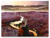 Gordon Cheung, Living Mountain, 2015 Financial Times stock listings, acrylic, pumice and sand on canvas and sail cloth