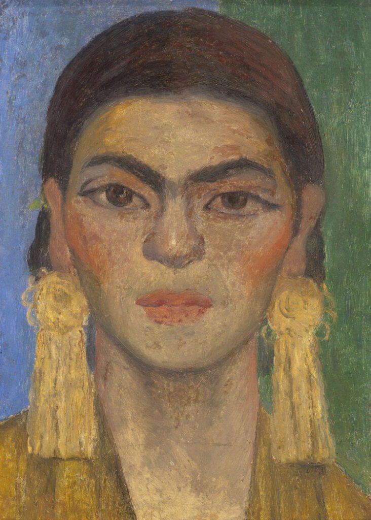 Diego Rivera, Portrait of Frida Kahlo c.1935. Los Angeles County Museum of Art.. Portrait of Frida Kahlo (Retrato de Frida Kahlo), circa 1939. Oil on asbestos cement shingle. Image: 14 x 9 3/4 in. (35.6 x 24.8 cm). Los Angeles County Museum of Art, The Bernard and Edith Lewin Collection of Mexican Art (M.2004.283.1)