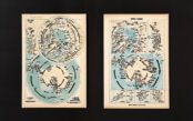 Emilio Isgrò, Terre polari, 1970. (Polar Regions) Indian ink on map mounted on card in box of wood and plexiglass, 50.3 x 80.5 x 9.7 cm. Courtesy Fondazione Emilio Isgrò